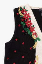Vintage Black Work in Progress Ugly Christmas Vest (1990s)