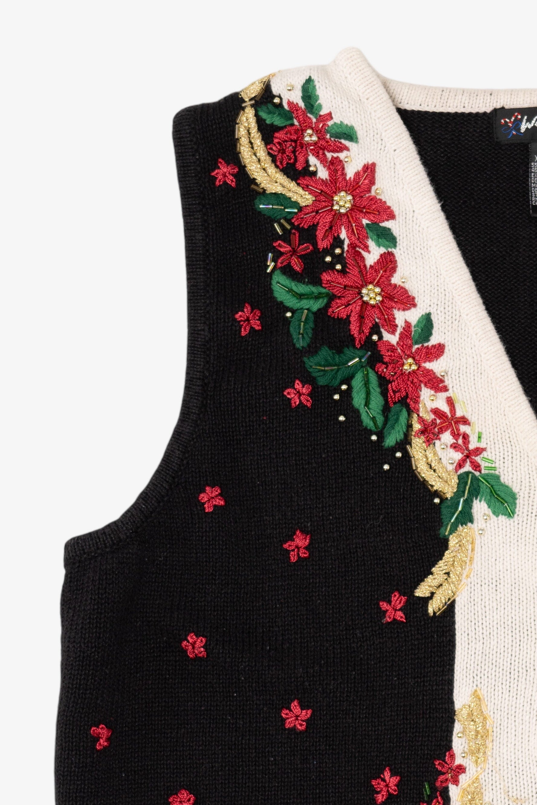 Vintage Black Work in Progress Ugly Christmas Vest (1990s)