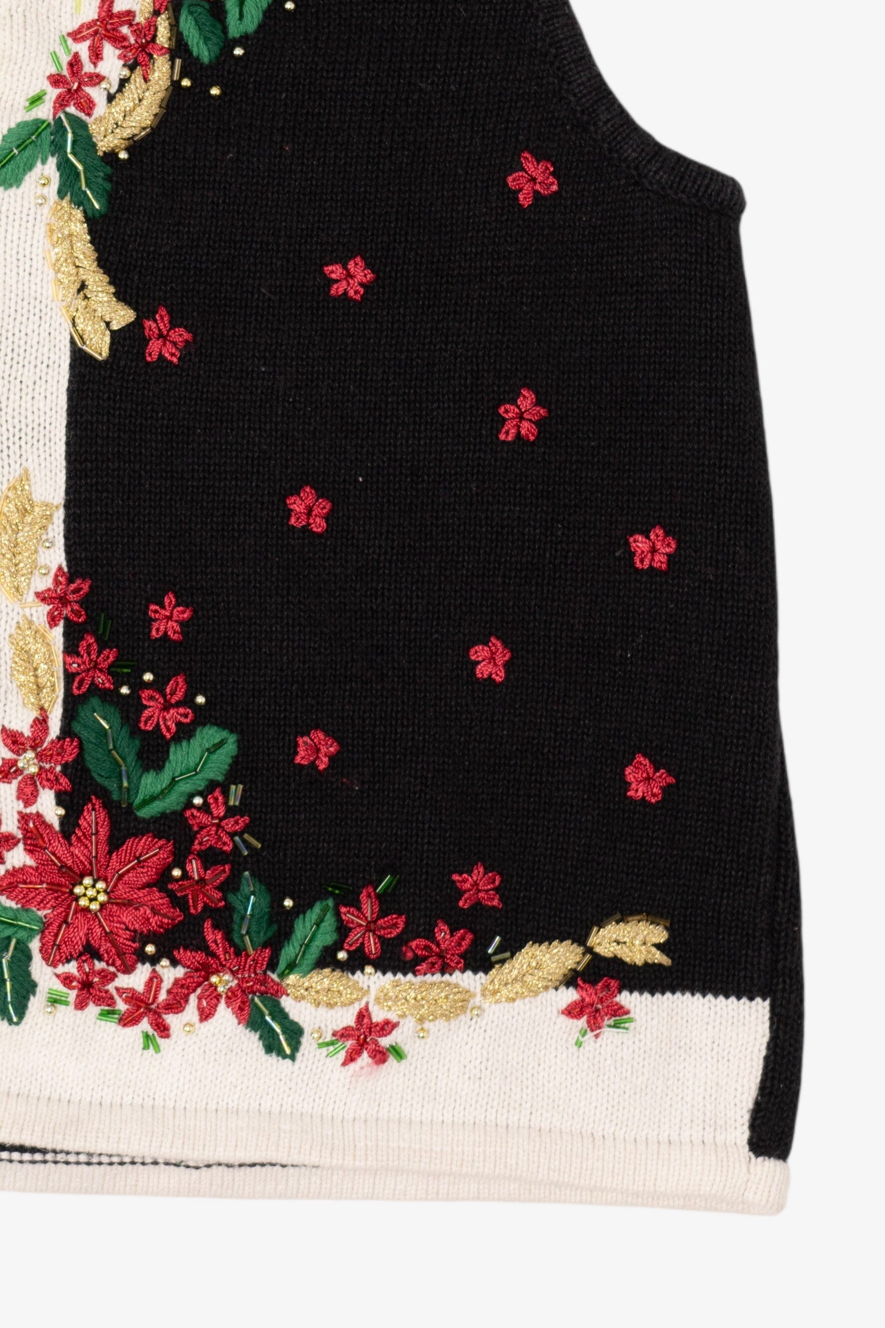 Vintage Black Work in Progress Ugly Christmas Vest (1990s)