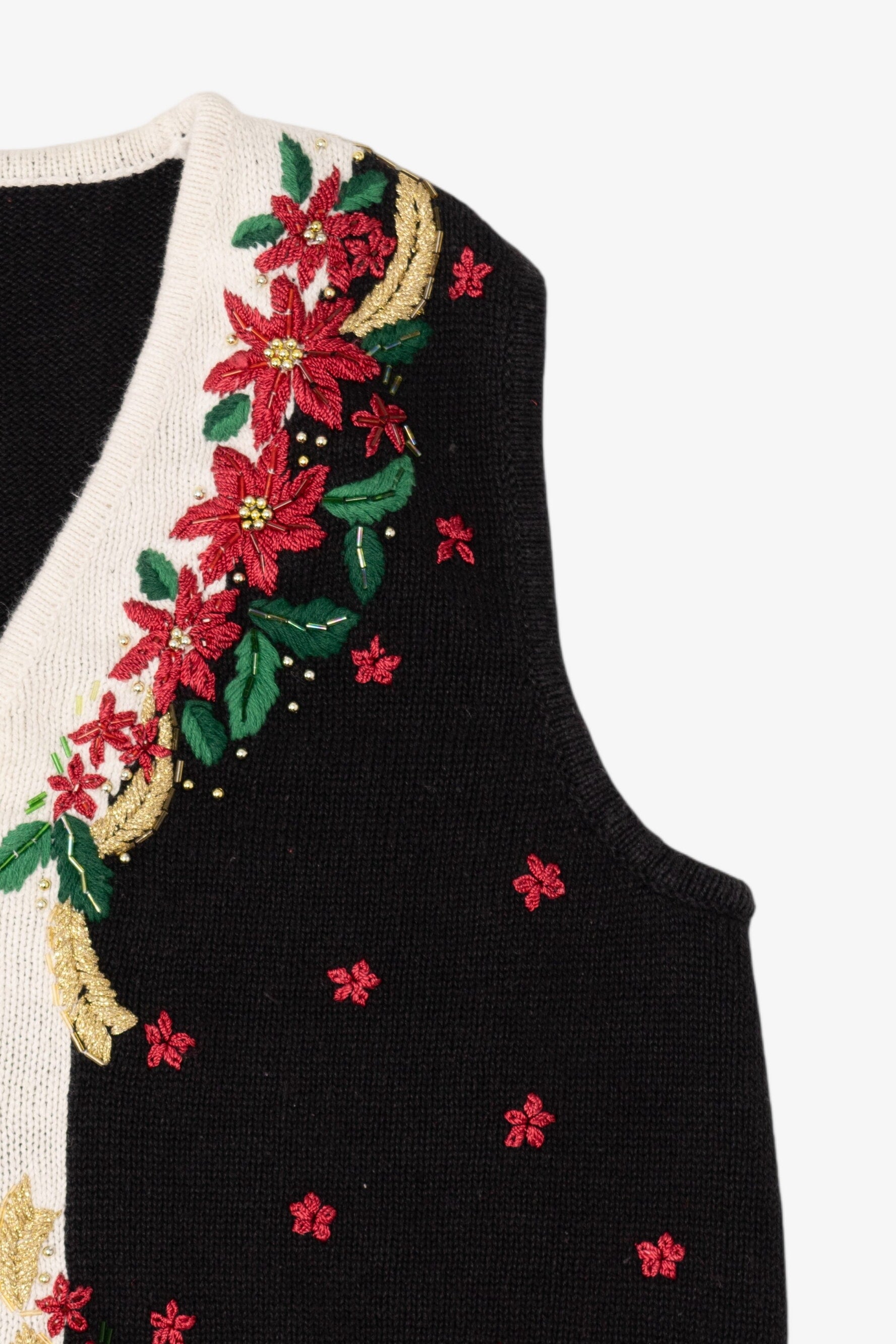 Vintage Black Work in Progress Ugly Christmas Vest (1990s)