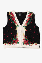 Vintage Black Work in Progress Ugly Christmas Vest (1990s)