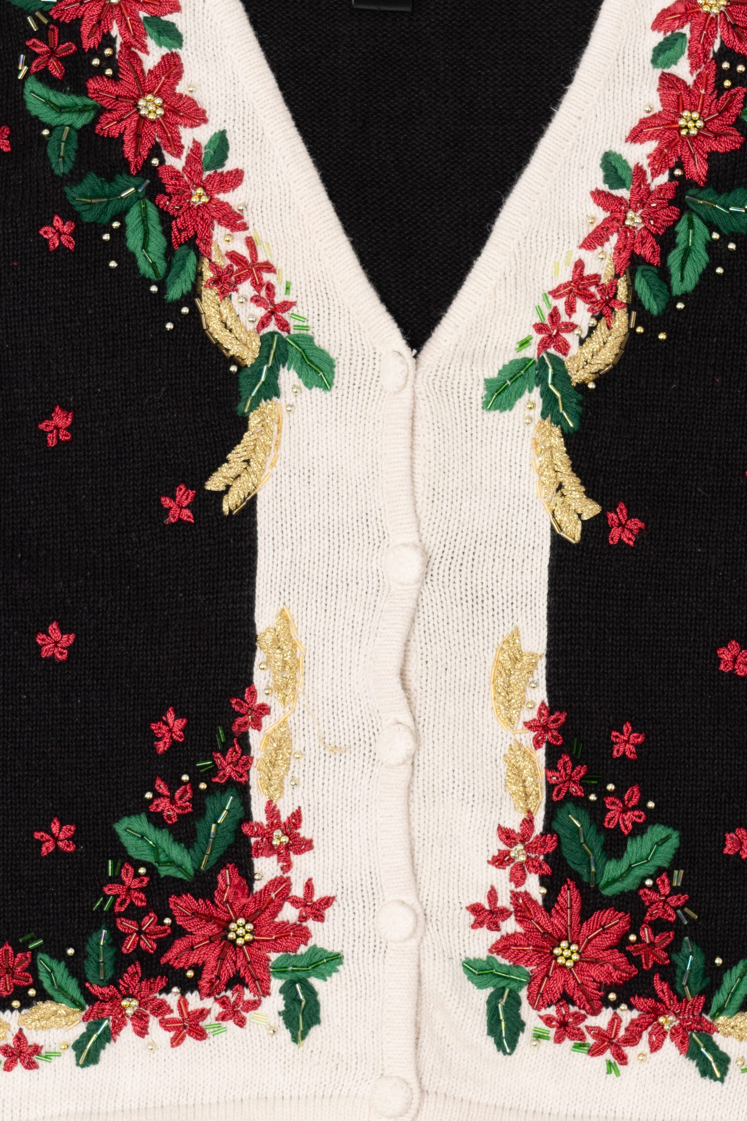 Vintage Black Work in Progress Ugly Christmas Vest (1990s)