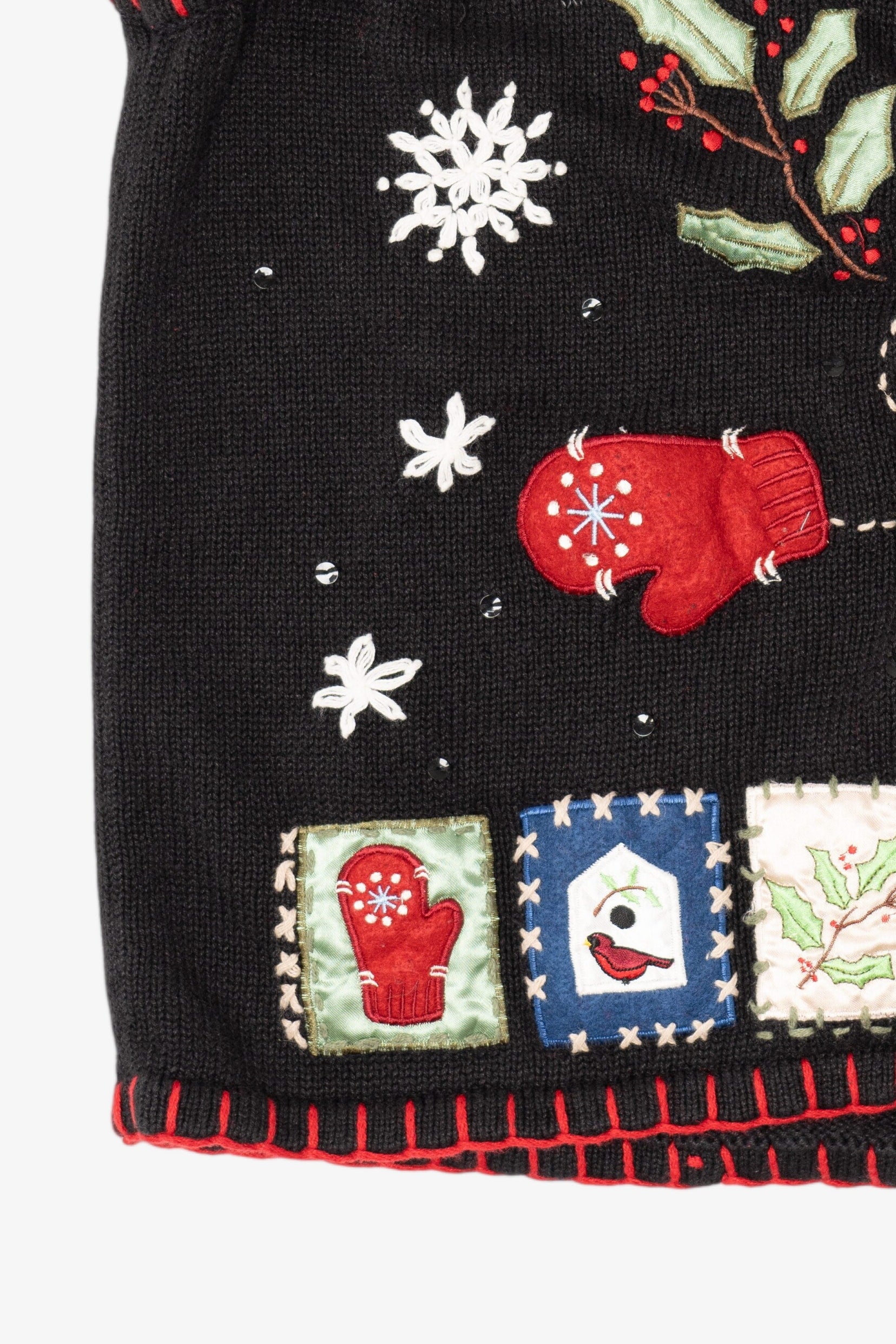 Vintage Black Basic Editions Ugly Christmas Vest (1990s)