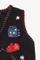Vintage Black Basic Editions Ugly Christmas Vest (1990s)