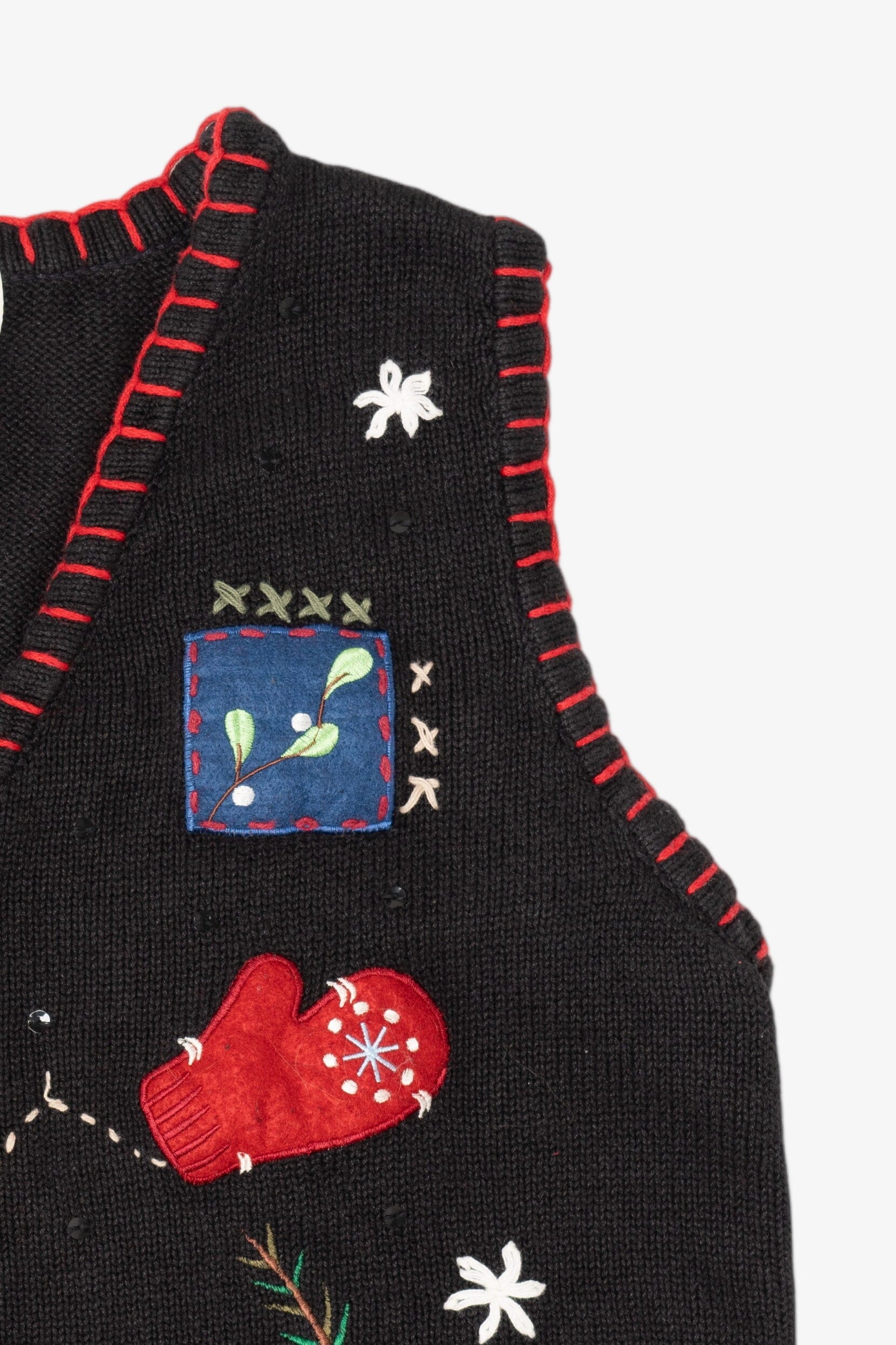 Vintage Black Basic Editions Ugly Christmas Vest (1990s)