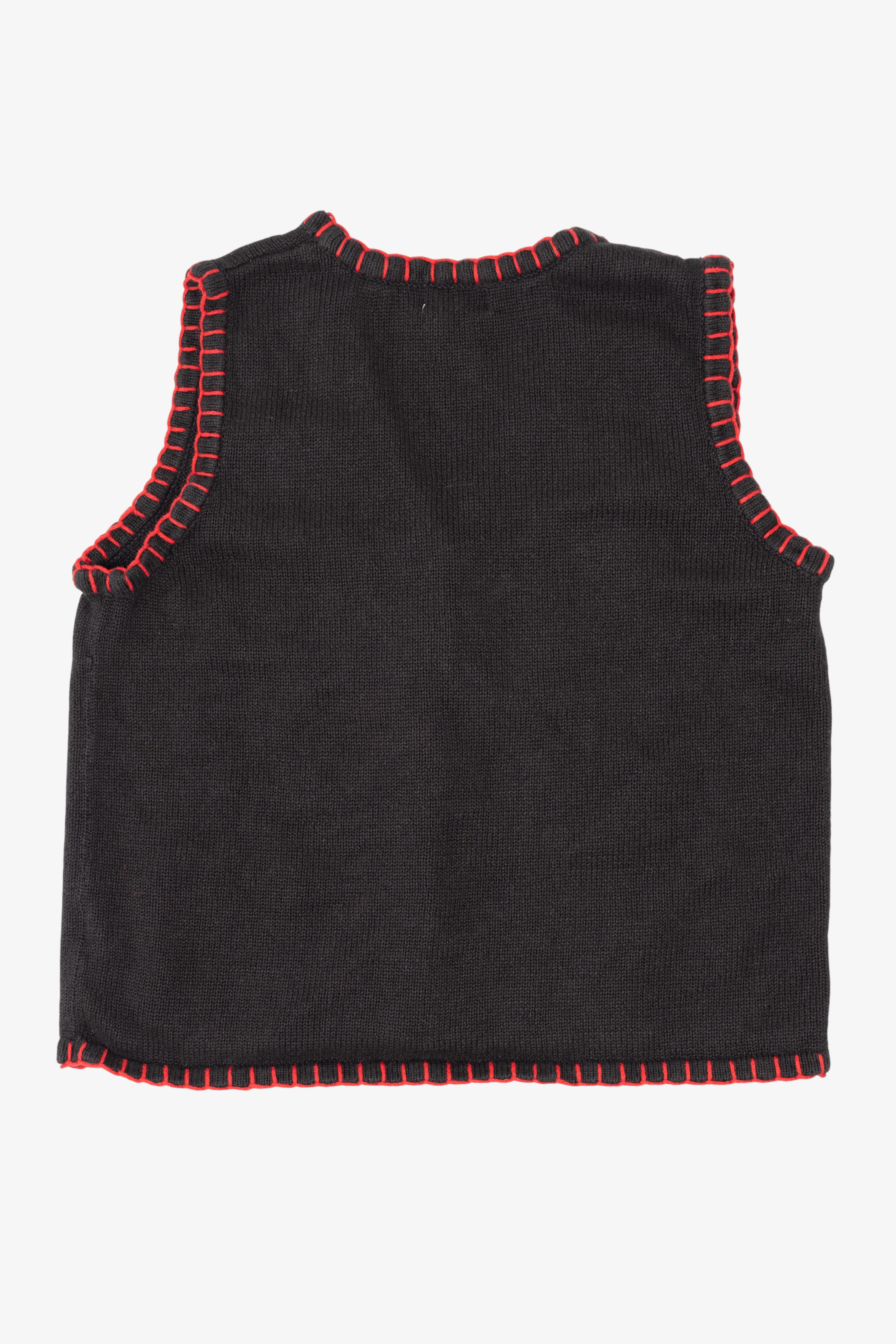 Vintage Black Basic Editions Ugly Christmas Vest (1990s)