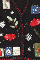 Vintage Black Basic Editions Ugly Christmas Vest (1990s)