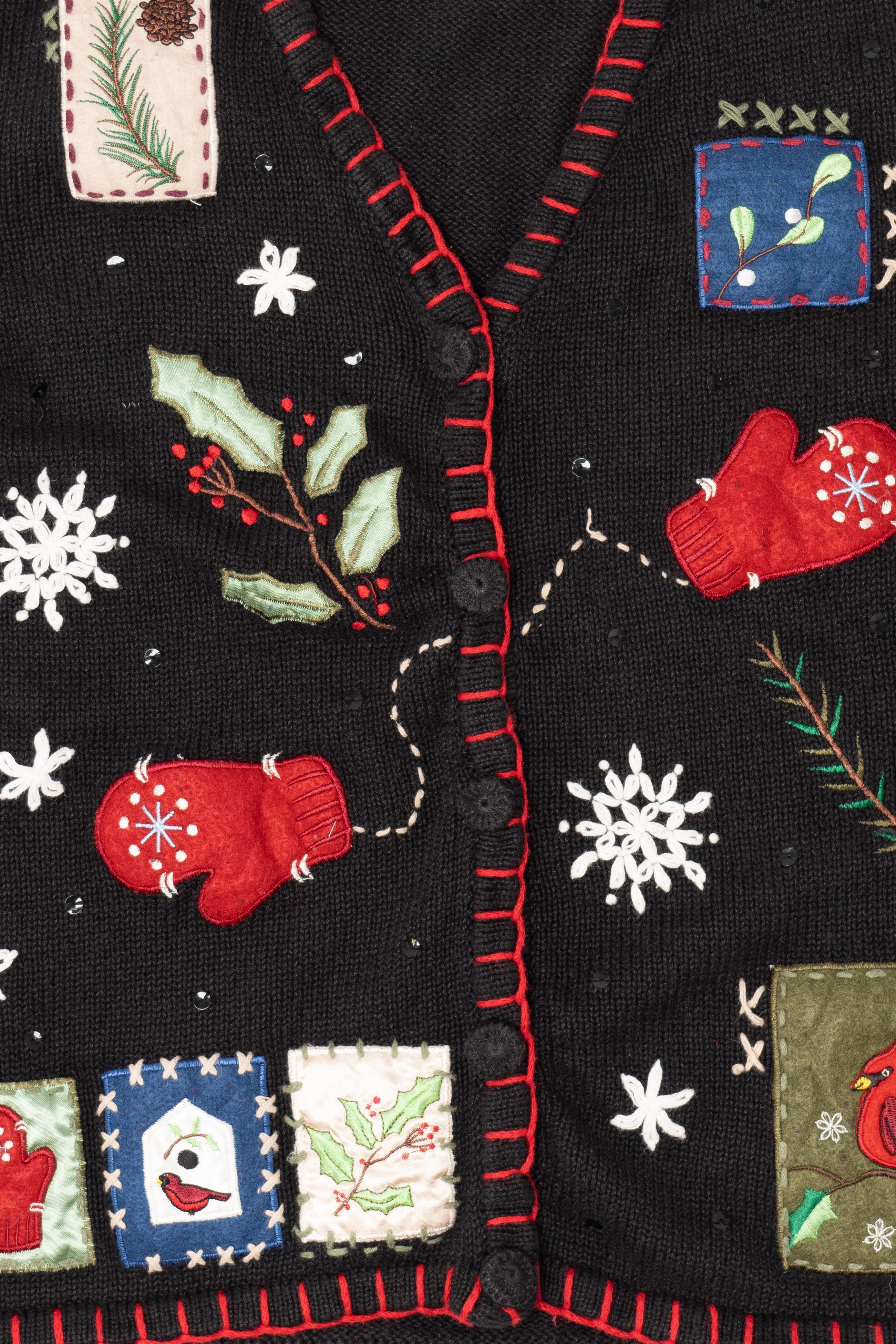 Vintage Black Basic Editions Ugly Christmas Vest (1990s)