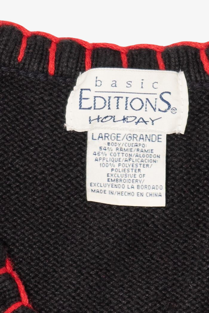 Vintage Black Basic Editions Ugly Christmas Vest (1990s)