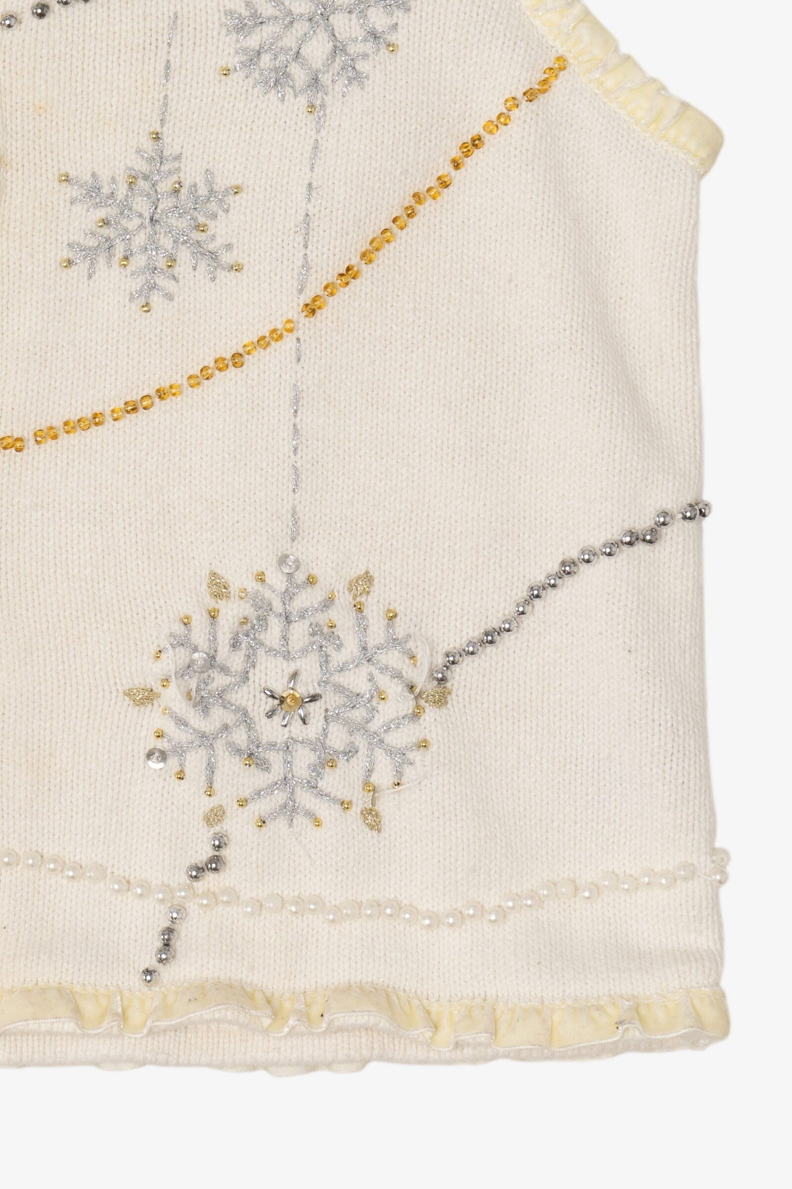 Vintage White Studio Joy Snowflakes Ugly Christmas Vest (1990s)