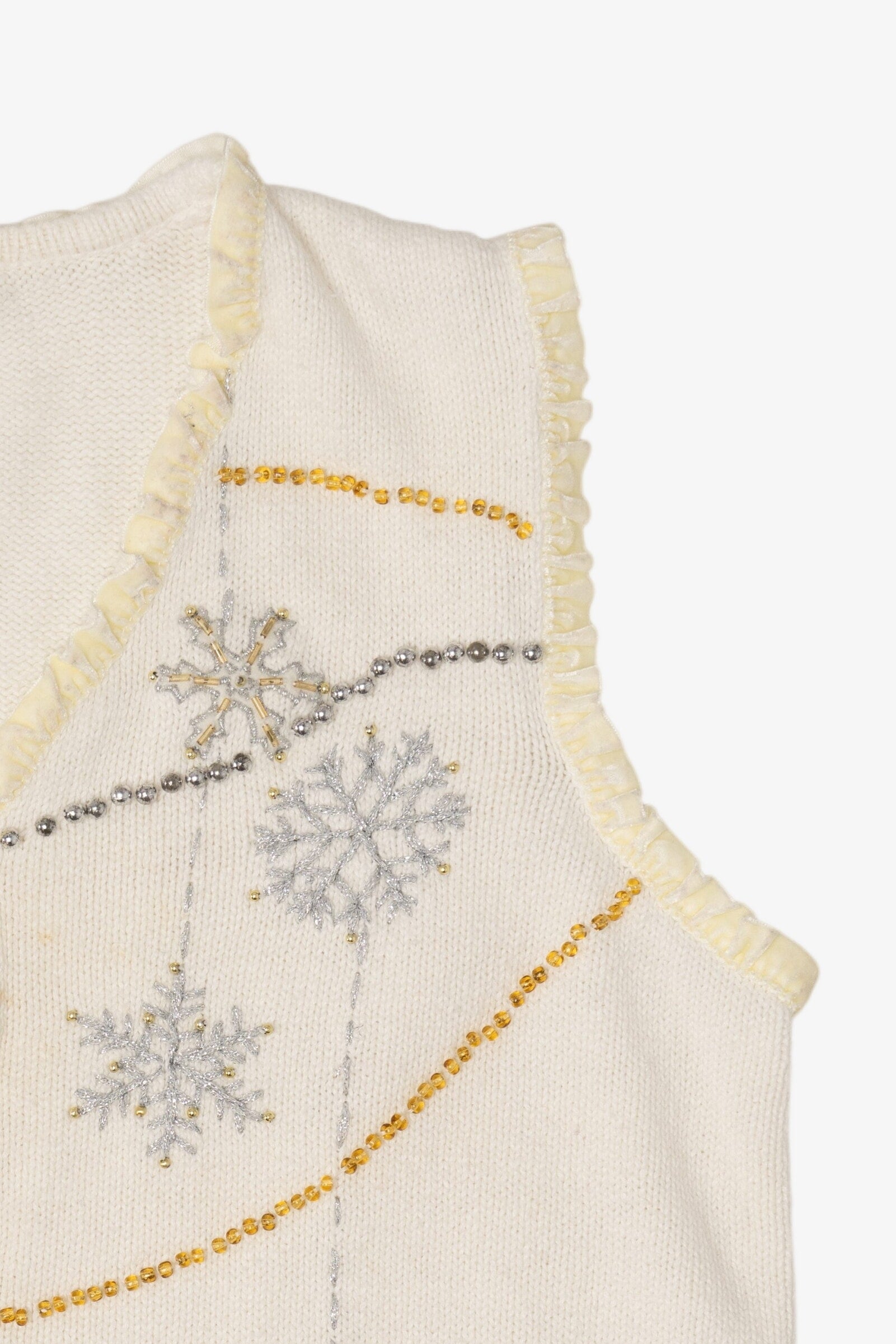 Vintage White Studio Joy Snowflakes Ugly Christmas Vest (1990s)