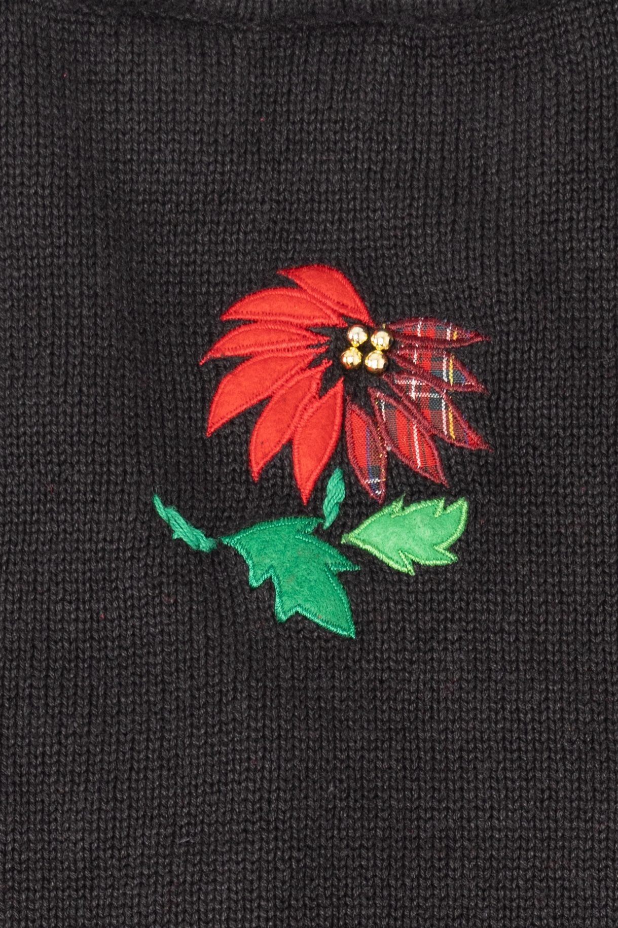 Vintage Black Bobbie Brooks Flowers Ugly Christmas Vest (1990s)