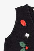 Vintage Black Crystal Kobe Ugly Christmas Vest (1990s)
