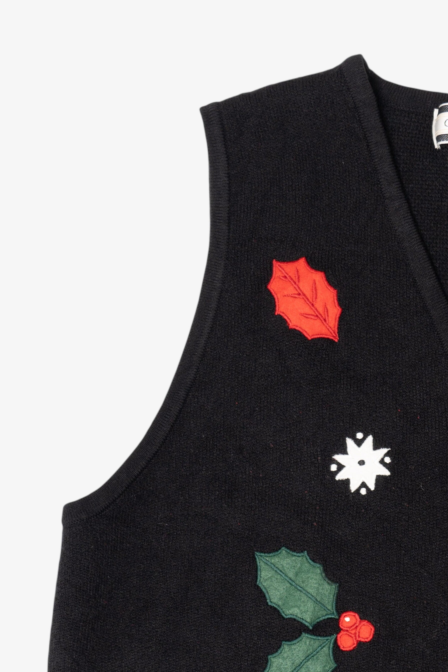 Vintage Black Crystal Kobe Ugly Christmas Vest (1990s)