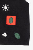 Vintage Black Crystal Kobe Ugly Christmas Vest (1990s)