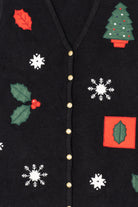 Vintage Black Crystal Kobe Ugly Christmas Vest (1990s)