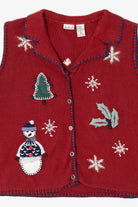 Vintage Red Northcrest Snowflakes Christmas Vest (2000s)