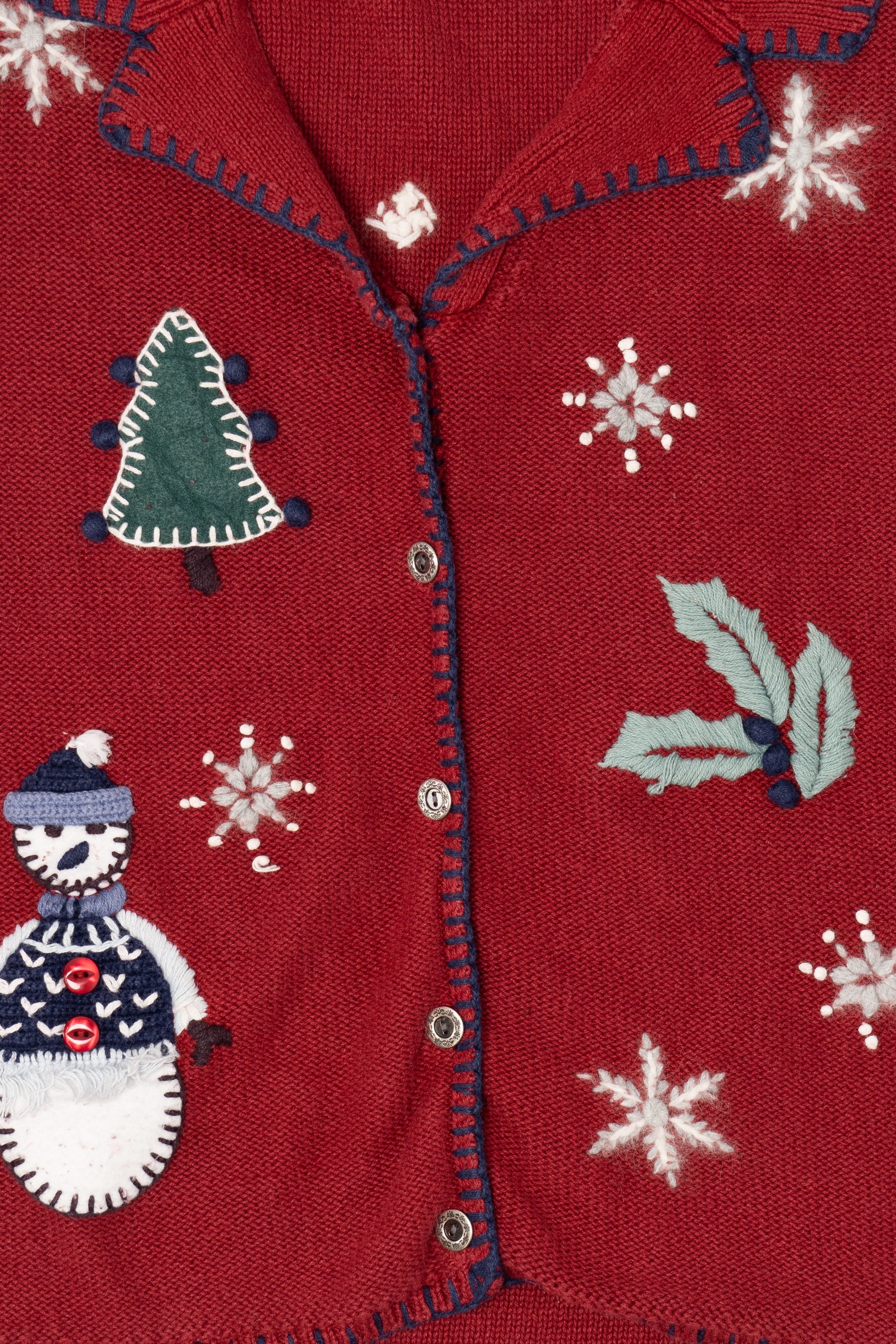 Vintage Red Northcrest Snowflakes Christmas Vest (2000s)