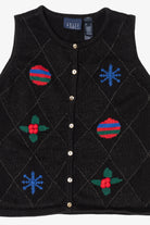 Vintage Black Crazy Horse Ugly Christmas Vest (2000s)