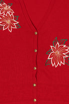 Vintage Red Southern Lady Poinsettias Ugly Christmas Vest (1980s)