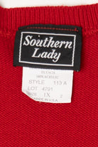 Vintage Red Southern Lady Poinsettias Ugly Christmas Vest (1980s)