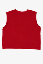 Vintage Red Southern Lady Poinsettias Ugly Christmas Vest (1980s)
