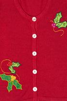 Red Holiday Faire Holly Ugly Christmas Vest (2010s)