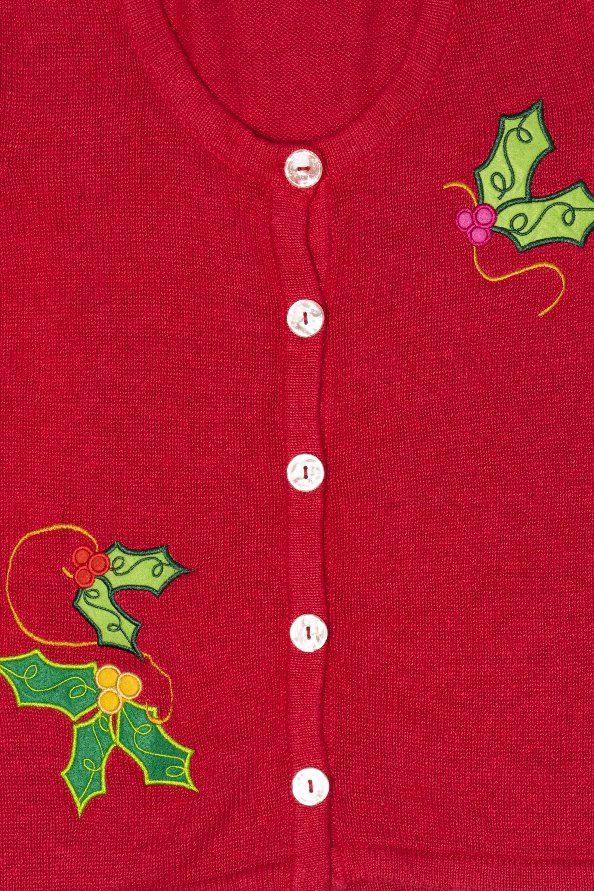 Red Holiday Faire Holly Ugly Christmas Vest (2010s)