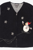 Black Woolrich Snowmen Ugly Christmas Vest