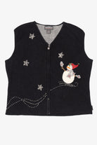 Black Woolrich Snowmen Ugly Christmas Vest