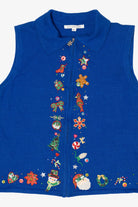 Vintage Blue Mercer Street Studio Ugly Christmas Vest (2000s)