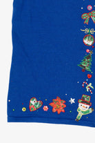 Vintage Blue Mercer Street Studio Ugly Christmas Vest (2000s)