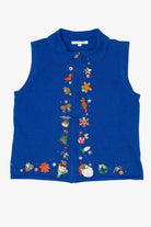 Vintage Blue Mercer Street Studio Ugly Christmas Vest (2000s)