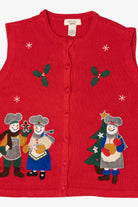 Vintage Red Bechamel Snowmen Baking Ugly Christmas Vest (1990s)