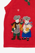 Vintage Red Bechamel Snowmen Baking Ugly Christmas Vest (1990s)