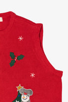 Vintage Red Bechamel Snowmen Baking Ugly Christmas Vest (1990s)