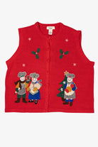 Vintage Red Bechamel Snowmen Baking Ugly Christmas Vest (1990s)