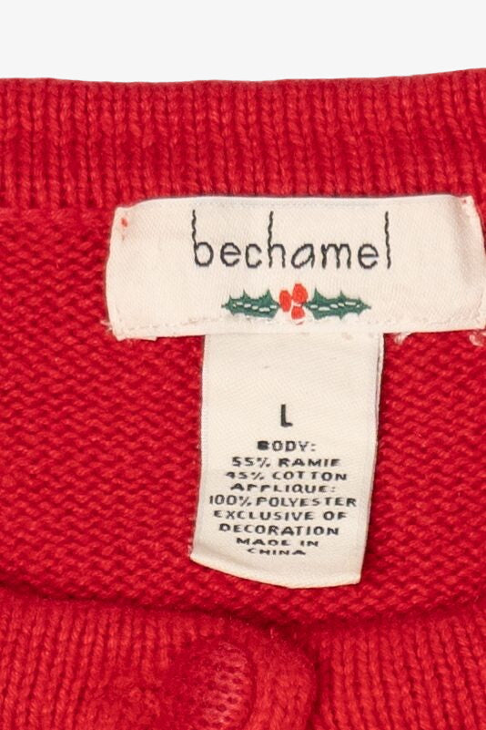 Vintage Red Bechamel Snowmen Baking Ugly Christmas Vest (1990s)