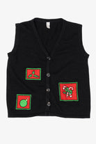 Vintage Black Ugly Christmas Vest