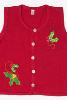 Red Holiday Faire Holly Ugly Christmas Vest