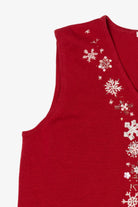Vintage Red Mercer Street Studio Snowflakes Ugly Christmas Vest (1990s)