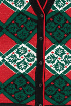 Vintage Black JJ Browne Holly Pattern Ugly Christmas Vest (1990s)