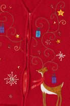 Vintage Red Kim Rogers Reindeer Ugly Christmas Vest (1990s)