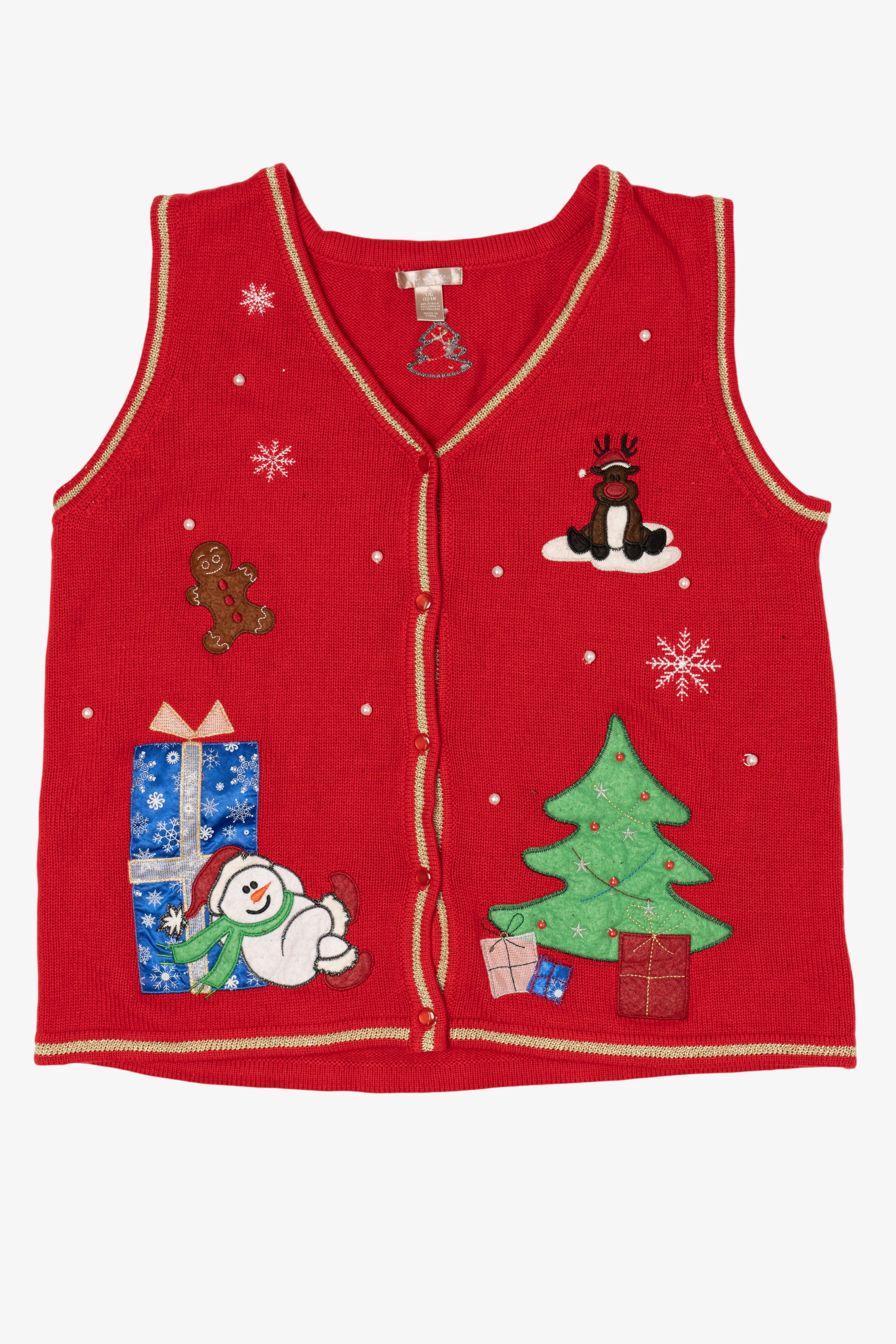 Vintage Red White Stag Ugly Christmas Vest (2000s)