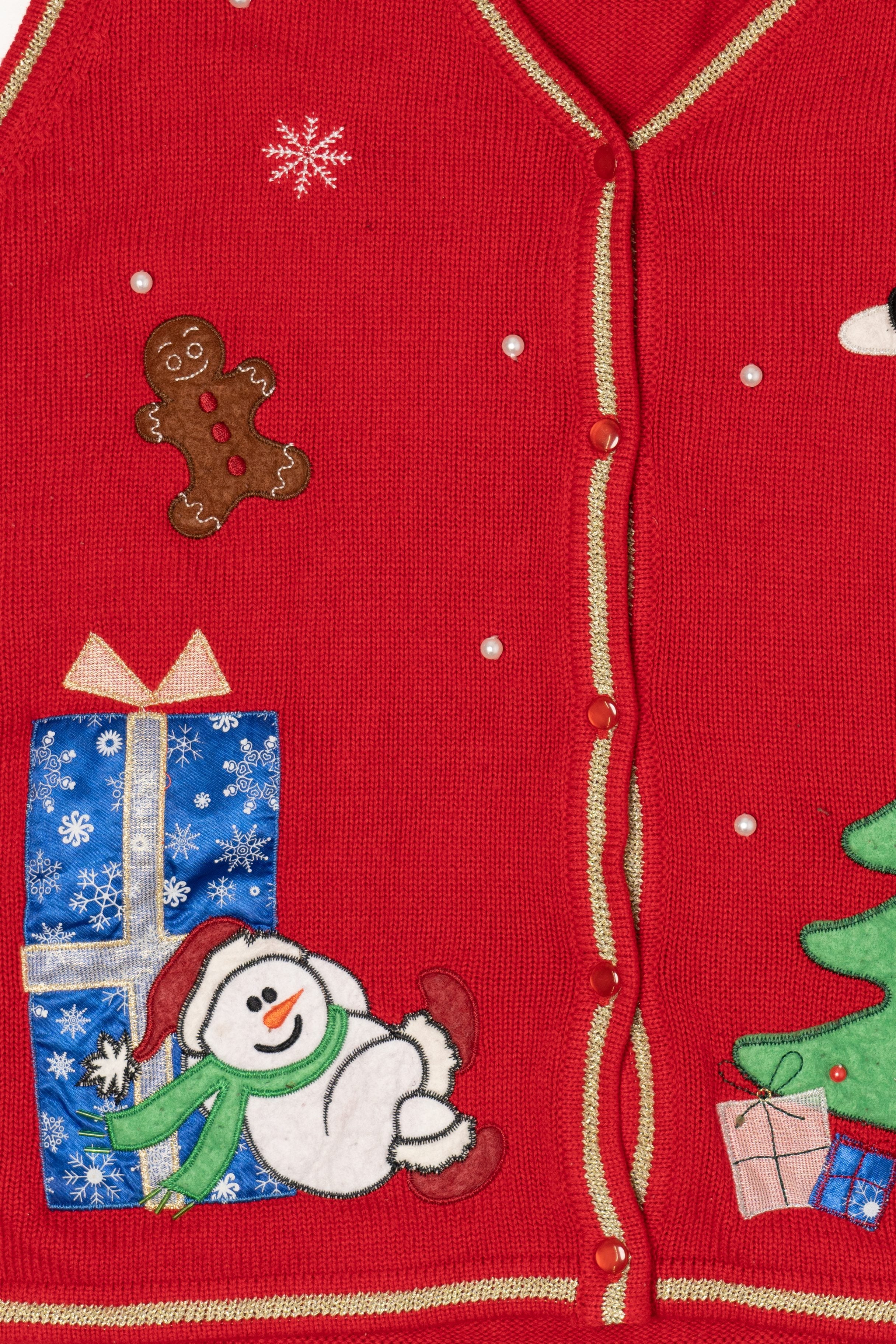 Vintage Red White Stag Ugly Christmas Vest (2000s)