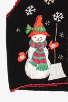 Vintage Black Nutcracker Snowmen Ugly Christmas Vest (1990s)