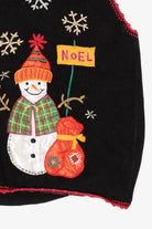 Vintage Black Nutcracker Snowmen Ugly Christmas Vest (1990s)