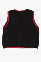 Vintage Black Nutcracker Snowmen Ugly Christmas Vest (1990s)