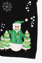 Vintage Black Kim Rogers Snowmen Ugly Christmas Vest (1990s)