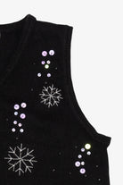 Vintage Black Kim Rogers Snowmen Ugly Christmas Vest (1990s)